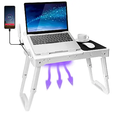 Mesa para laptop, preto, TEQHOME