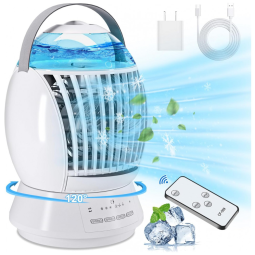 Climatizador Portátil com 3 Velocidades e Controle por APP, Azoito, Branco