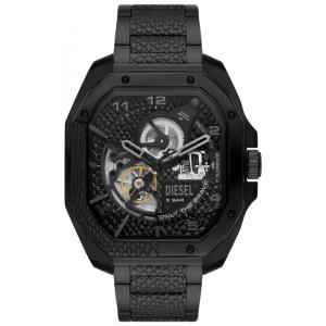 Relógio Masculino Automático Mostrador Mecânico com Pulseira de Aço Inoxidável, Diesel DZ7472, Preto