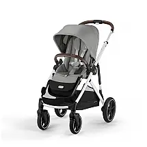 Carrinho Cybex Gazelle S Cinza Pedra Quadro Prateado Conversível Simples para Duplo