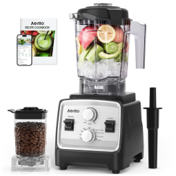 Liquidificador Aeitto Prata 1800W 2-em-1 com Moedor Capacidade 2L