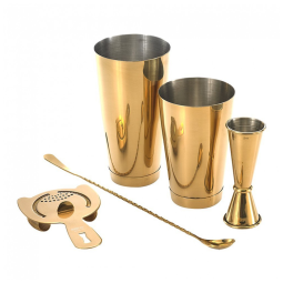 Kit Bn Profissional 5 Peças em Aço, BARFLY M37101GD, Dourado
