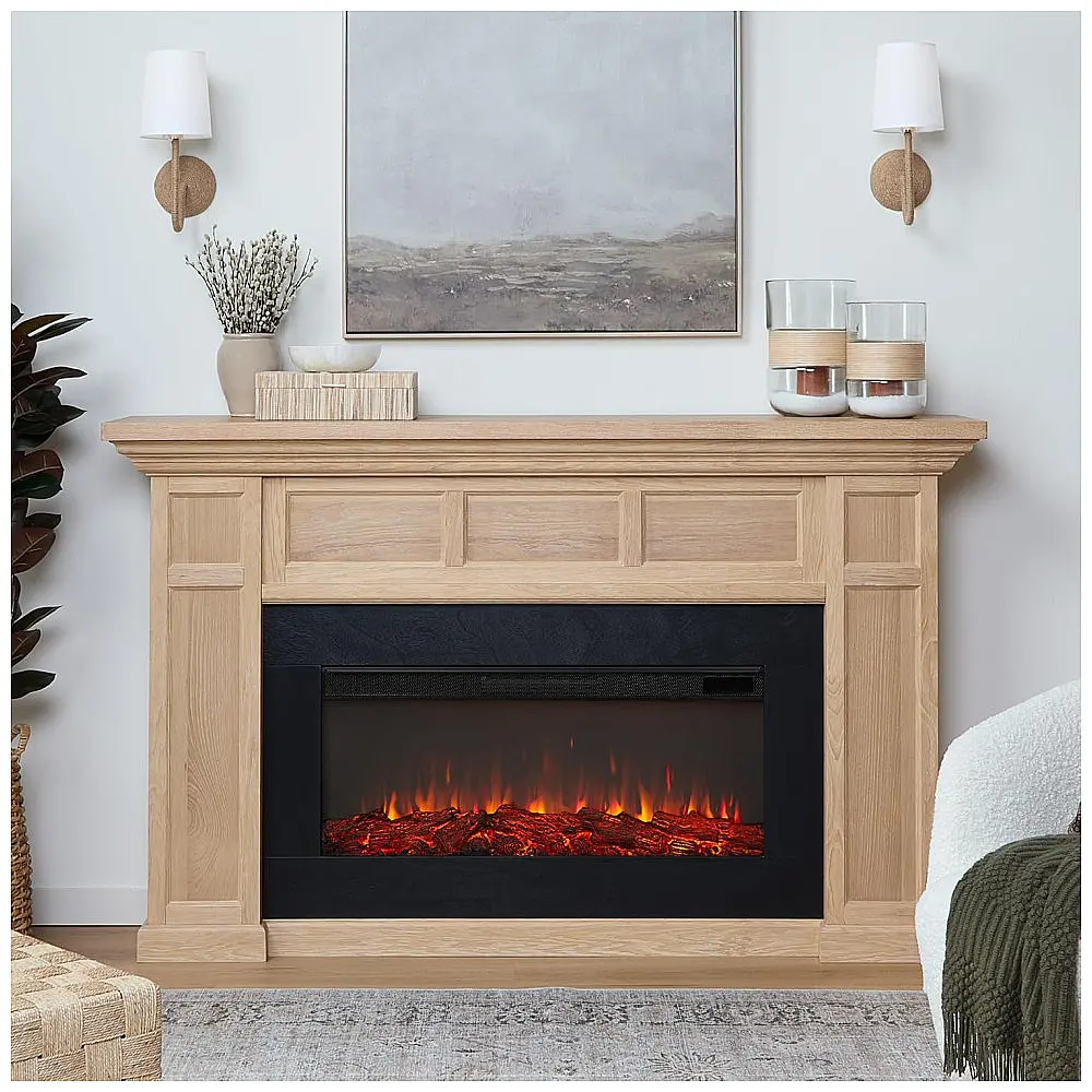 Lareira Elétrica Real Flame 190x116cm 1500W Chamas 6 Cores Controle Remoto 110V — foto 2