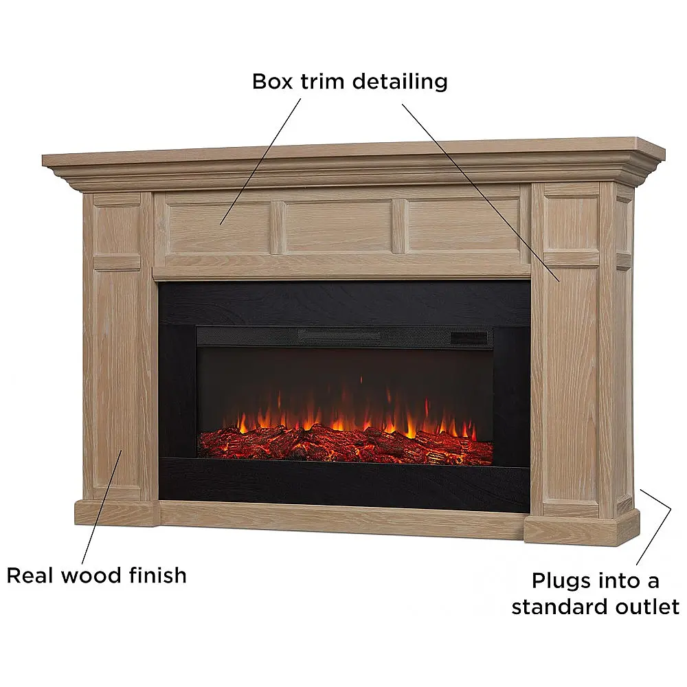 Lareira Elétrica Real Flame 190x116cm 1500W Chamas 6 Cores Controle Remoto 110V — foto 3