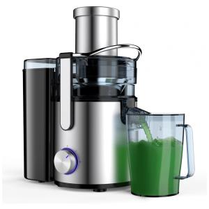 Centrífuga de Frutas e Vegetais com 3 Velocidades, Aço Inoxidável, 110V 1000W, Healnitor, Prata