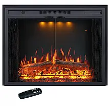 Lareira Elétrica Valuxhome 91x70cm 1500W Chamas 3 Cores Timer Embutir 110V