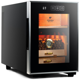 Umidor de Charutos Elétrico Woodronic 16L - 150 Charutos, Controle de Temperatura, Prateleira de Cedro Espanhol