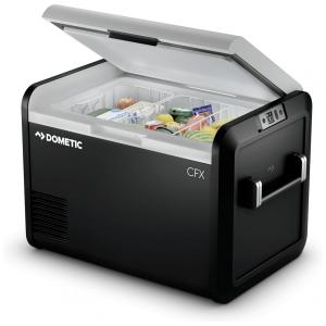 Geladeira Portátil 55 Litros com Máquina de Gelo Alimentado por AC DC ou Solar, DOMETIC CFX3, Preta