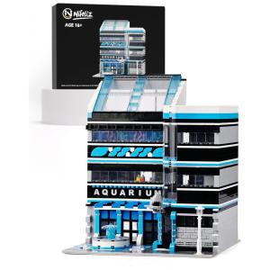 Kit de Construção Edifício do Aquário do Museu, 2249 Peças, NIFELIZ Street Ocean museum, Branco