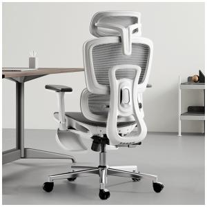 Hbada Cadeira Gamer Ergonômica Ajustável com Apoio para os Pés, Branca e Preta