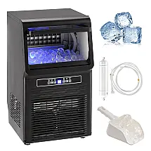 Máquina de Gelo Automática Produz até 31kg, Cor, 110v, VEVOR Ice Maker 70LB, 24H, Preto