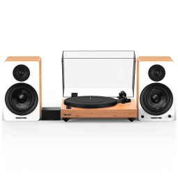 Vitrola Toca Discos Retrô com Pré Amplificador e Alto Falantes, 120W, 110v, FLUANCE RT82BPA61W, Marrom Claro