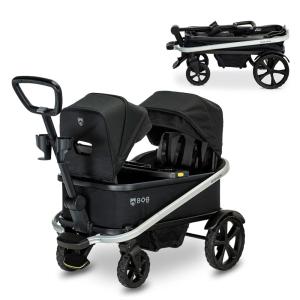 Carrinho de Passeio Vagão para 3 Crianças com Porta Copos e Cinto de Segurança, BOB Gear, Preto
