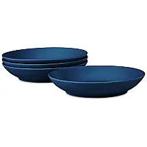 Conjunto de Pratos Fundo com 4 Peças, Formato Redondo, Material de Porcelana e Designer Clássico, Noritake 4397-560D, Azul Marinho