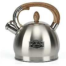 LUXGRACE Chaleira Inox 2 Litros com Apito e Cabo Ergonômico, Prata, Alta Durabilidade