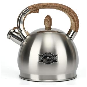 LUXGRACE Chaleira 2L com Apito e Cabo ergonômico, Aço Inoxidável, Prata