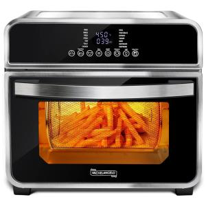 Forno Elétrico de Bancada 16L 10 em 1 Multifunções com 7 Acessórios de Cozinha em Aço Inoxidável, 1600W, 110v, MICHELANGELO, Prateado