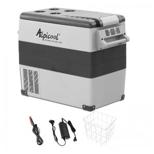 Geladeira e Congelador Portátil 55L com Resfriamento Rápido, 12 24 V DC e 100 240 V AC, Alpicool CF55, Cinza