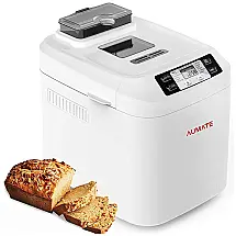 Panificadora com 12 Funções, Dispensador Automático e Capacidade até 900g ideal para Pães sem Glúten, AUMATE, Branca