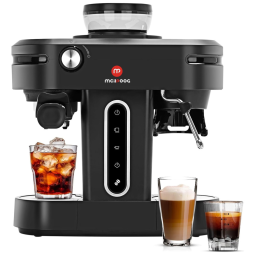 Máquina de Café Expresso Semiautomática 3 em 1 com Moedor Embutido e Bocal de Leite, 110V 1150W, Mcilpoog AC510, Preto