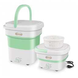 Mini Máquina de Lavar Portátil 2 Kg com Cesto de Drenagem, 110V 40W, KOFOHON, Verde