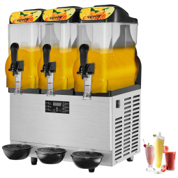 Máquina de Raspadinha Comercial VEVOR de 36L, 860W em aço inox, ideal para festas em casa, restaurantes, cafés e bares. Perfeita para