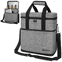 Bolsa Térmica Para Transporte de Vinhos até 6 Garrafas, OPUX, Cinza