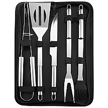 KGEZW Kit Churrasco na Grelha 5 Peças de Aço Inoxidável com Estojo de zenamento