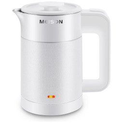 Chaleira Elétrica 0,6 L com Desligamento Automático, Aço Inoxidável, 110V 800W, MEISON, Branca