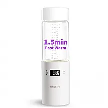 Aquecedor de Mamadeira Portátil sem Fio, Recarregável para Viagens de Carro, 200W, BabySafe, Branco