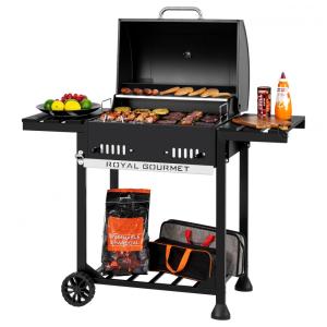 Charcoal Grill, churrasqueira ao ar livre, piquenique, camping, cozinha no quintal do pátio, preto, ROYAL GOURMET CD1824A, Preto