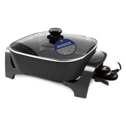 Panela Elétrica Antiaderente Profunda Elite Gourmet EG6201 30x30x8cm 7,1L - Resistente a Riscos, Lavável, Tampa de Vidro