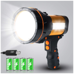 Lanterna LED Recarregável Resistente a Água 800mts de Alcance USB para Celular Alça