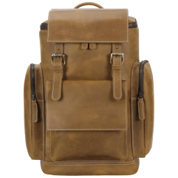 Mochila de couro masculina de 15,6 polegadas para laptop de grande capacidade vintage mochila escolar para caminhada mochila de um dia