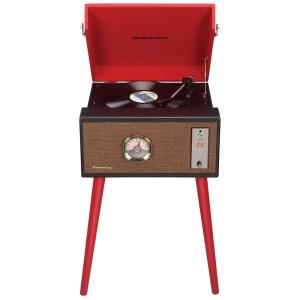 Vitrola, Toca Discos com Plataforma 3 Velocidades, com Bluetooth e CD Player, sem fio, 33 RPM, STUDEBAKER, Vermelho