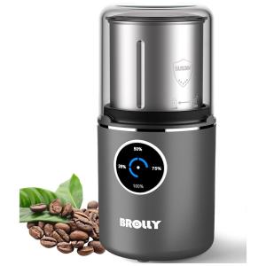 Moedor de Café em Grãos 70g com Controle de Velocidade, 200W, 110v, BROLLY SL PM01, Cinza
