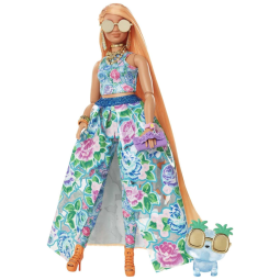Boneca Barbie Extravagante com Vestido Floral e Acessórios