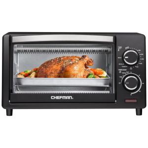 Forno Elétrico de Bancada com Controle de Temperatura e Temporizador, 1000W, Aço Inoxidável, 110v, CHEFMAN RJ25 4 CL, Preto