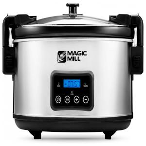 Magic Mill Panela Elétrica 8L Programável, Aço Inoxidável com Temporizador de 20H, 110V