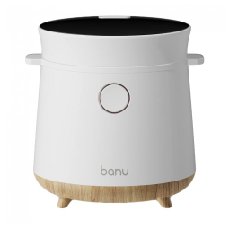 Mini Panela de Arroz Elétrica até 3 xícaras não Cozidas, 110V, Banu, Branca