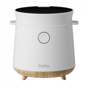 Mini Panela de Arroz Elétrica até 3 xícaras não Cozidas, 110V, Banu, Branca