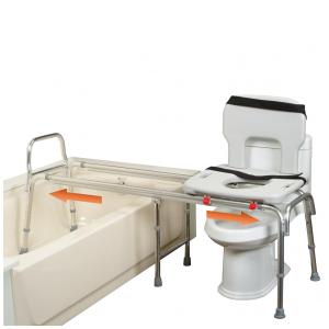 Cadeira de Banho Móvel para Idoso com Assento Recortado e Deslizante, suporta até 180 kg, EAGLE HEALTH SUPPLIES 139158, Branco