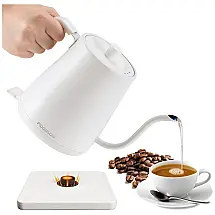 Chaleira Elétrica 800mL em Aço Inoxidável, 1000W, Branca, 110v, FOOIKOS, Branco