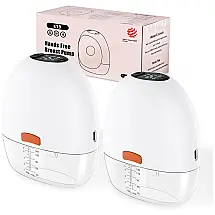 Bomba Tira Leite Elétrica com 4 Modos, 9 Níveis, Display Inteligente e Baixo Ruído, 2Un, EnergyIC, Branca