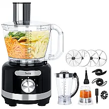 Processador de Alimentos até 16 Xícaras com 2 Velocidades Davivy, 110V 600W, Preto