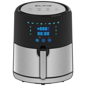 Fritadeira Elétrica AirFryer, Capacidade 5L, Painel Digital, 1400W, Aço Inoxidável, 110v, ELPIS, Cinza