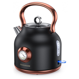 Chaleira Elétrica Retrô 1,7 Litros com Termostato 1500W, 110v, NESSGRAIM, Preto