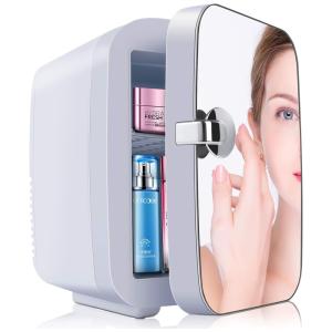 Mini Geladeira para Skincare 4 Litros com Espelho, 12V, Branca, 110v, LOREAD, Branco