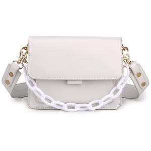 Bolsa Feminina de Ombro, Couro Sintético, ZOCILOR, Branco