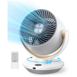 Ventilador de Mesa com Controle Remoto, Oscilante Manual Vertical de 120°+ 90°, 4 Velocidades e Temporizador de 8H, 110V 42W, Dreo CF315